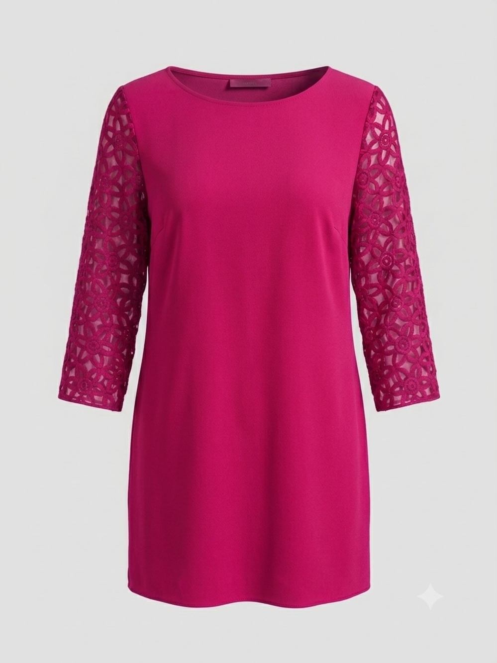 Pennyblack Red Shift Dress with Floral Embroidered Lace 3/4 Sleeves Size 10